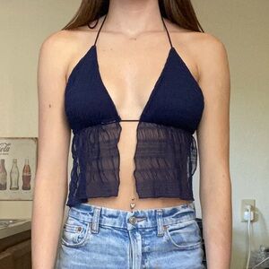 Navy halter top